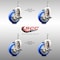 Service Caster 4 Inch 316SS Blue Polyurethane Swivel 12mm Threaded Stem Caster Set Brake SS316TS20S414-PPUB-BLUE-TLB-M1215-4 - alternate 2